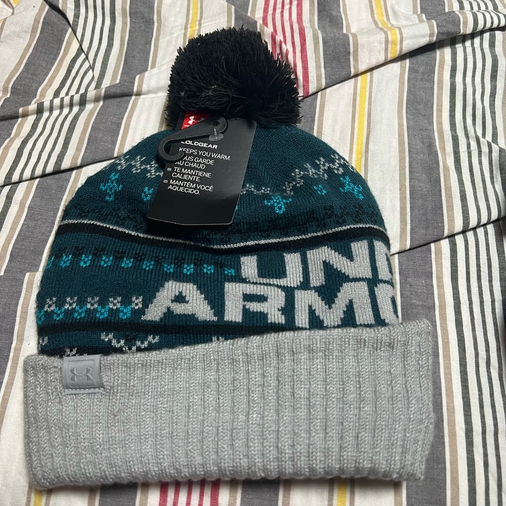 Under Armour teal and gray Beanie. , can be unisex too. SF home